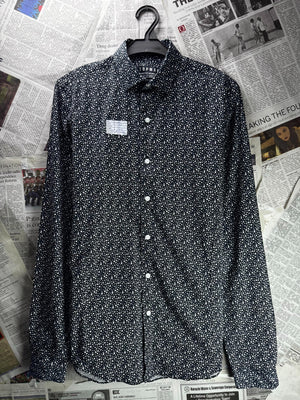 Topman® XS | Chest: 18.5" | Black&White | Skinny Fit Shirt | Cotton-Elastane | M2 - 5540 - Genuine Maal