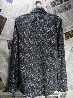 Topman® XS | Chest: 18.5" | Black&White | Skinny Fit Shirt | Cotton-Elastane | M2 - 5540 - Genuine Maal