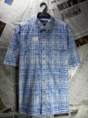 R. B. Boston® Large | Chest: 23" | Blue | Shirt | Cotton | M2 - 5876 - Genuine Maal