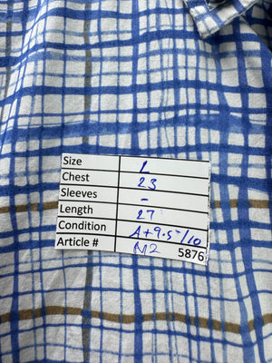 R. B. Boston® Large | Chest: 23" | Blue | Shirt | Cotton | M2 - 5876 - Genuine Maal