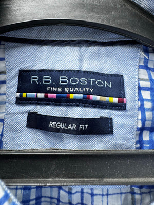 R. B. Boston® Large | Chest: 23" | Blue | Shirt | Cotton | M2 - 5876 - Genuine Maal