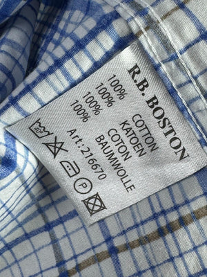R. B. Boston® Large | Chest: 23" | Blue | Shirt | Cotton | M2 - 5876 - Genuine Maal
