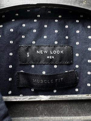 New Look® Small | Chest: 19" | Polka Dots | Muscle Fit Shirt | Cotton-Elastane | M3 - 5903 - Genuine Maal