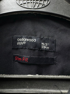 Cedarwood State® Small | Chest: 20" | Black | Collar: 15.5" Slim Fit Shirt | Cotton | M3 - 5865 - Genuine Maal