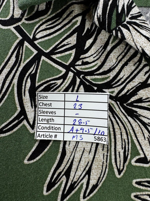 Primark® Large | Chest: 23" | Green | Hawaii Shirt | Viscose | M3 - 5863 - Genuine Maal