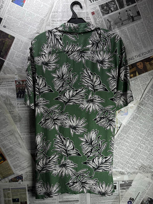 Primark® Large | Chest: 23" | Green | Hawaii Shirt | Viscose | M3 - 5863 - Genuine Maal