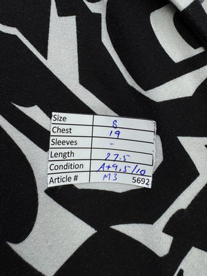 New Look® Small | Chest: 19" | Black&White | Hawaii Shirt | Viscose | M3 - 5692 - Genuine Maal