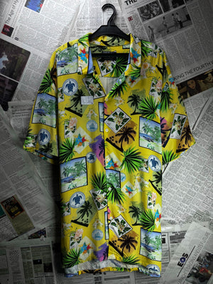 Primark® XL | Chest: 25" | Yellow | Hawaii Shirt | Viscose | M3 - 5867 - Genuine Maal