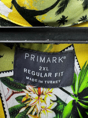Primark® XL | Chest: 25" | Yellow | Hawaii Shirt | Viscose | M3 - 5867 - Genuine Maal