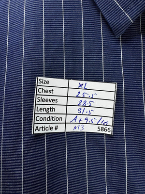 UnTuckit® XL | Chest: 25.5" | Blue | Shirt | Cotton | M3 - 5866 - Genuine Maal
