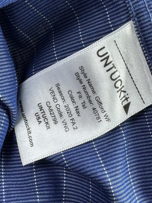 UnTuckit® XL | Chest: 25.5" | Blue | Shirt | Cotton | M3 - 5866 - Genuine Maal