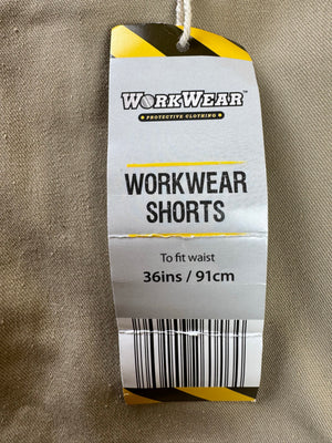 Workwear® Waist: 36" | Beige | Cargo Shorts | Poly - Cotton | 1690 - Genuine Maal