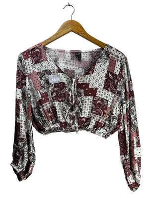 Shein® Medium | Bust: 19" | Paisley | Crop Top | B8 - 5917 - Genuine Maal