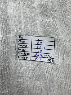 Gemo® Large | Chest: 23" | White | Shirt | Cotton-Linen | M3 - 5918 - Genuine Maal