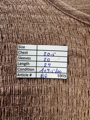 New Look® Large | Bust: 20.5" | Brown | Blouse Shirt | B8 - 5909 - Genuine Maal