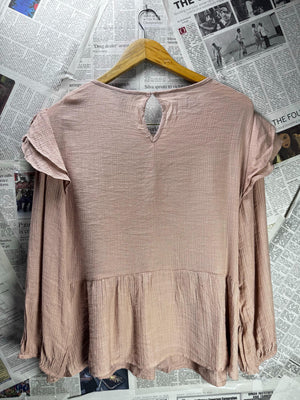 New Look® Large | Bust: 20.5" | Brown | Blouse Shirt | B8 - 5909 - Genuine Maal