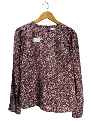 ONLY® Large | Bust: 20" | Disty Floral | Blouse Shirt | B8 - 5721 - Genuine Maal
