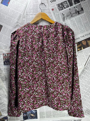 ONLY® Large | Bust: 20" | Disty Floral | Blouse Shirt | B8 - 5721 - Genuine Maal