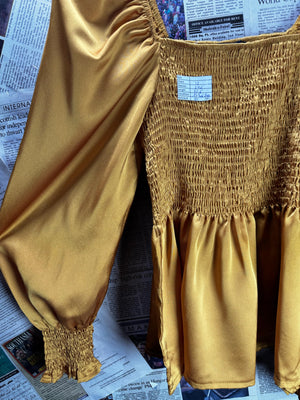 New Look® XS | Bust: 12" | Mustard | Blouse Shirt | B6 - 5910 - Genuine Maal