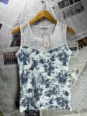 Tu® XS | Bust: 16.5" | Floral | Crochet Shirt | B6 - 5717 - Genuine Maal