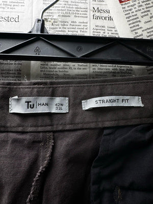 Tu® Waist: 42" | Brown | Straight Fit Chino Pants | Cotton-Lycra | M3 - 2533 - Genuine Maal