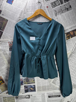 Shein® XS | Bust: 17.5" | Torquise | Blouse Shirt | B5 - 5901 - Genuine Maal