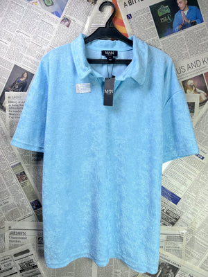 MAN® XS | Chest: 23.5" oversize | Aqua Blue | Polo | 1987 - Genuine Maal