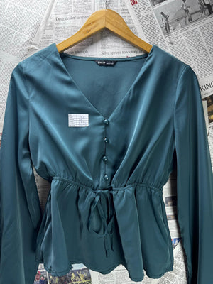 Shein® XS | Bust: 17.5" | Torquise | Blouse Shirt | B5 - 5901 - Genuine Maal