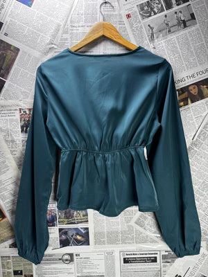 Shein® XS | Bust: 17.5" | Torquise | Blouse Shirt | B5 - 5901 - Genuine Maal