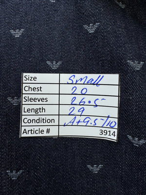 Armani Jeans® Small | Chest: 20" | Blue | Denim Shirt | Cotton | 3914 - Genuine Maal
