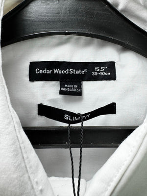 Cedar WoodState® Medium | Chest: 21.5" | White | Collar: 15.5" Slim Fit Shirt | Poly-Cotton | M3 - 5707 - Genuine Maal