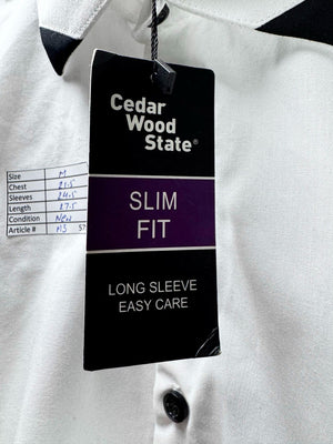 Cedar WoodState® Medium | Chest: 21.5" | White | Collar: 15.5" Slim Fit Shirt | Poly-Cotton | M3 - 5707 - Genuine Maal