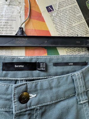 Bershka® Waist: 30" | Steel Grey | Cargo Pants | Cotton | 1644 - Genuine Maal