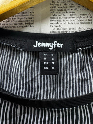 Jennyfer® XS | Bust: 11.5" | Grey Vertical Stripes | Crop Top | B2 - 5952 - Genuine Maal