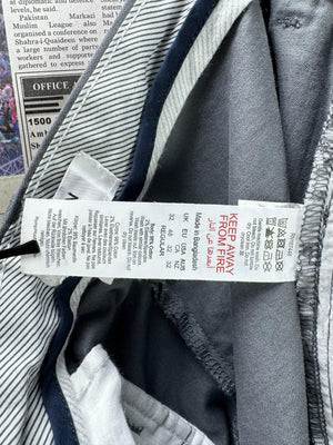 Burton London® Waist: 32" | Grey | Chino Pants | Cotton-Elastane | M3 - 2536 - Genuine Maal
