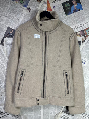 SELECTED® Small | Chest: 21" | Beige | Jacket | Wool Blend | 2041 - Genuine Maal