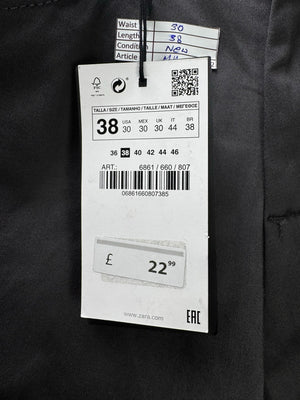 Zara® Waist: 30" | Charcoal Black | Skinny Fit Chino Pant | Cotton-Elastane | M4 - 2532 - Genuine Maal