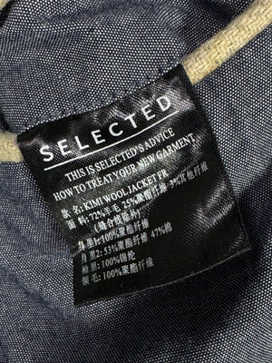 SELECTED® Small | Chest: 21" | Beige | Jacket | Wool Blend | 2041 - Genuine Maal