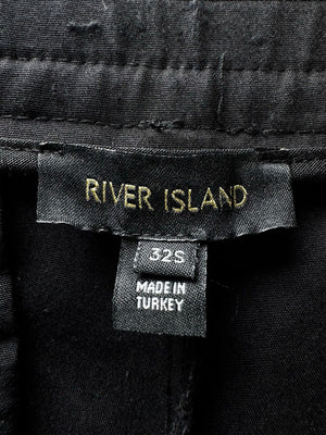 River Island® Waist: 32" to 34" | Black | Chino Pants | Polyamide-Cotton-Elastane | M4 - 2530 - Genuine Maal