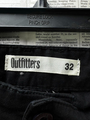 Outfitters® Waist: 32" | Black | Slim Fit Chino Pants | Cotton-Spandex | M4 - 2548 - Genuine Maal