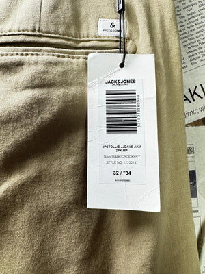 Jack&Jones® Waist: 32" | Tan | Loose Fit Chino Pants | Cotton-Elastane | M4 - 2524 - Genuine Maal