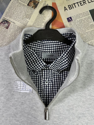 George® Medium | Chest: 22.5" | Grey | Quarter Zip Sweater with mock shirt | 2240 - Genuine Maal