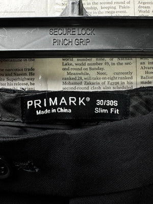 Primark® Waist: 30" | Black | Dress Pants | Poly-Viscose-Elastane | M4 - 2814 - Genuine Maal