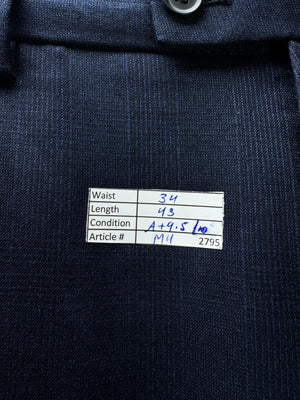 Primark® Waist: 34" | Navy Blue | Dress Pants | Poly-Viscose-Elastane | M4 - 2795 - Genuine Maal