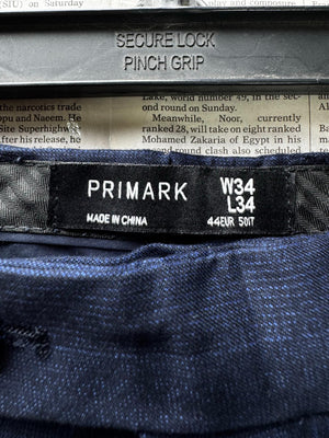 Primark® Waist: 34" | Navy Blue | Dress Pants | Poly-Viscose-Elastane | M4 - 2795 - Genuine Maal