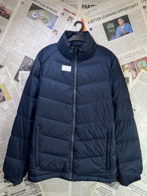 Crane® Medium | Chest: 21.5" | Navy Blue | Puffer Jacket with Convertible Hoodie | Down/Feather Filling | 1977 - Genuine Maal