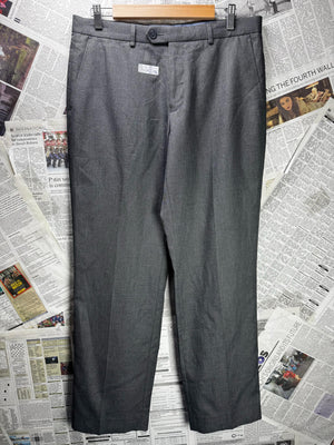 M&S® Waist: 34" | Grey | Dress Pants | Polyester | M4 - 2807 - Genuine Maal