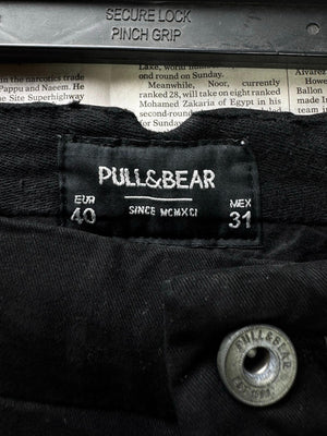 Pull & Bear® Waist: 32" | Black | Chino Pants | Cotton-Elastane | M4 - 3123 - Genuine Maal