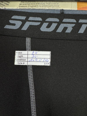 Sports® Waist: 24 | Black | Poly | Thermal Trouer | 1154 - Genuine Maal