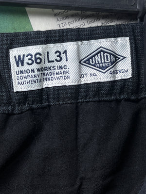 Union® Waist: 36" | Charcoal Checks | Short Length Pant | Poly Viscose | 2409 - Genuine Maal